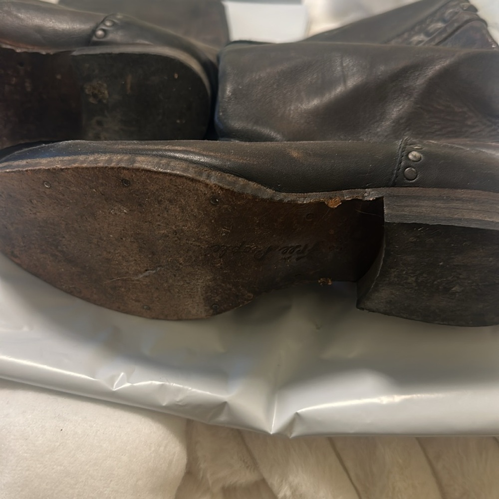Vintage Free People Brown Leather studded boots - Picture 5 of 8